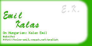 emil kalas business card